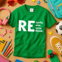 Recycle Reuse Renew Rethink Crisis Environmental Activism Kids T-Shirt