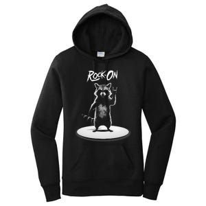 Retro Raccoon Rock Music Women's Pullover Hoodie