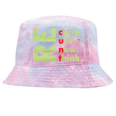 Recycle Reuse Renew Rethink Crisis Environmental Activism Tie-Dyed Bucket Hat