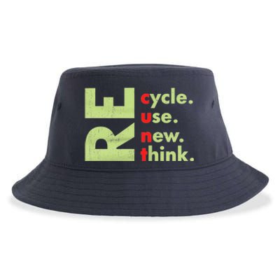 Recycle Reuse Renew Rethink Crisis Environmental Activism Sustainable Bucket Hat