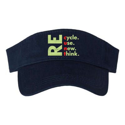 Recycle Reuse Renew Rethink Crisis Environmental Activism Valucap Bio-Washed Visor