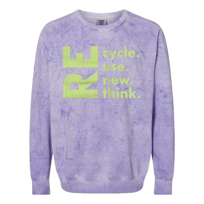 Recycle Reuse Renew Rethink Crisis Environmental Activism Colorblast Crewneck Sweatshirt