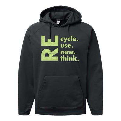 Recycle Reuse Renew Rethink Crisis Environmental Activism Performance Fleece Hoodie