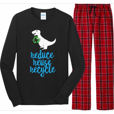 Reduce Reuse Recycle Rex Cute Earth Day TRex Gift Long Sleeve Pajama Set