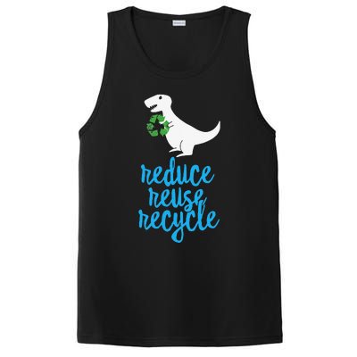 Reduce Reuse Recycle Rex Cute Earth Day TRex Gift PosiCharge Competitor Tank