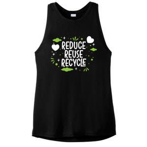 Reduce Reuse Recycle Mother Earth Day Environtalist Meaningful Gift Ladies PosiCharge Tri-Blend Wicking Tank