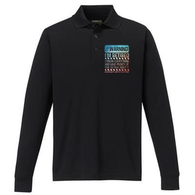 Retirement Retiree Retired Performance Long Sleeve Polo