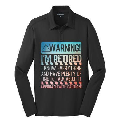 Retirement Retiree Retired Silk Touch Performance Long Sleeve Polo