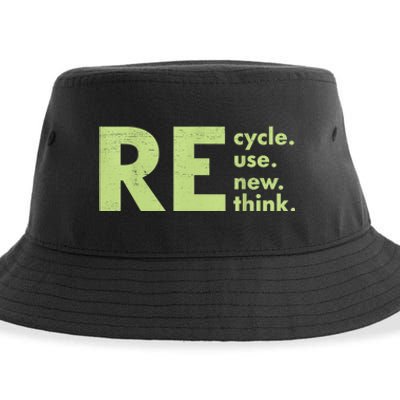 Recycle Reuse Renew Rethink Crisis Environmental Activism Sustainable Bucket Hat