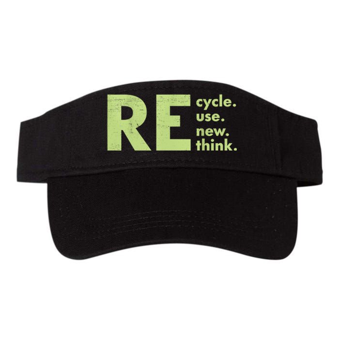 Recycle Reuse Renew Rethink Crisis Environmental Activism Valucap Bio-Washed Visor