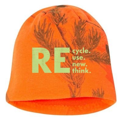 Recycle Reuse Renew Rethink Crisis Environmental Activism Kati - Camo Knit Beanie