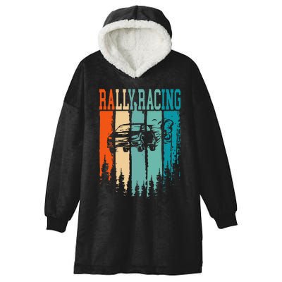 Rally Racing Retro Vintage Hooded Wearable Blanket