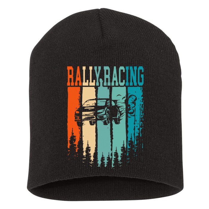 Rally Racing Retro Vintage Short Acrylic Beanie