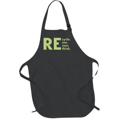 Recycle Reuse Renew Rethink Crisis Environmental Activism Full-Length Apron With Pockets