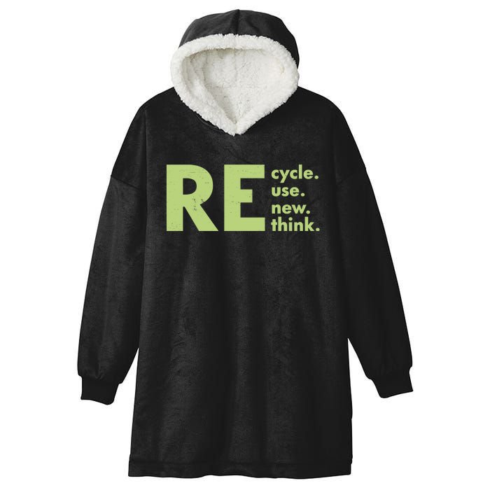 Recycle Reuse Renew Rethink Crisis Environmental Activism Hooded Wearable Blanket