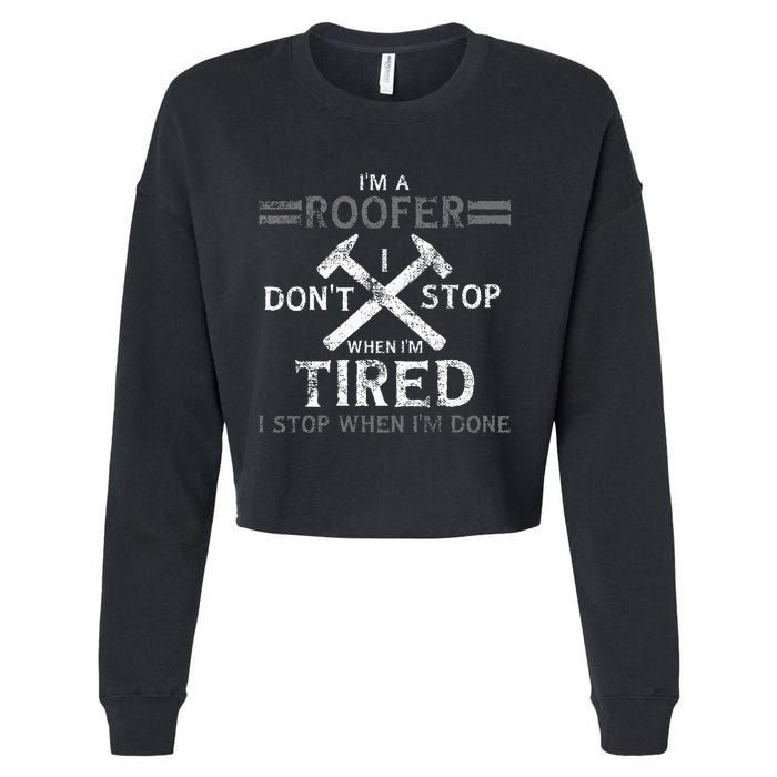 Roofing Roofer Cropped Pullover Crew