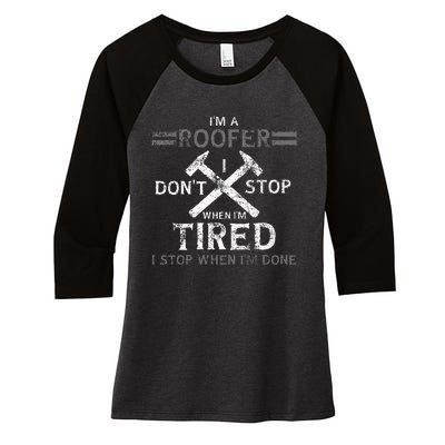 Roofing Roofer Women's Tri-Blend 3/4-Sleeve Raglan Shirt