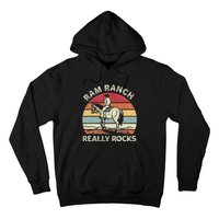 Ram Ranch Really Rock Vintage Western Rodeo Cow Horseback Hoodie