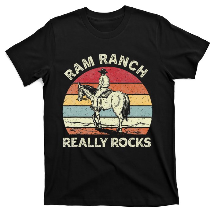 Ram Ranch Really Rock Vintage Western Rodeo Cow Horseback T-Shirt