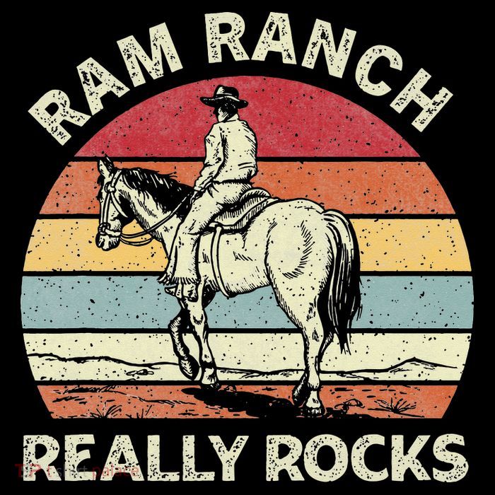 Ram Ranch Really Rock Vintage Western Rodeo Cow Horseback T-Shirt