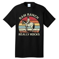 Ram Ranch Really Rock Vintage Western Rodeo Cow Horseback Tall T-Shirt