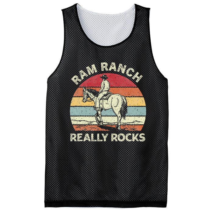 Ram Ranch Really Rock Vintage Western Rodeo Cow Horseback Mesh Reversible Basketball Jersey Tank