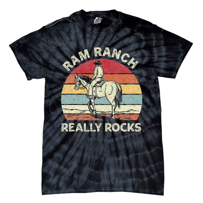 Ram Ranch Really Rock Vintage Western Rodeo Cow Horseback Tie-Dye T-Shirt