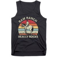 Ram Ranch Really Rock Vintage Western Rodeo Cow Horseback Tank Top