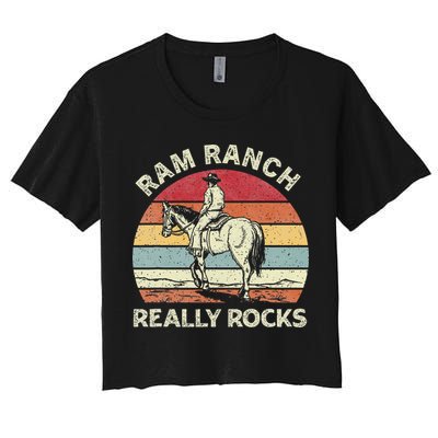 Ram Ranch Really Rock Vintage Western Rodeo Cow Horseback Crop Top
