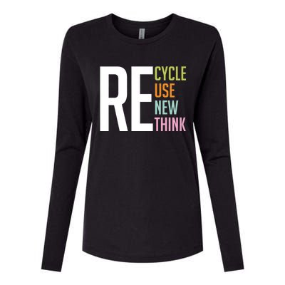 Recycle Reuse Renew Rethink Crisis Environmental Activism Womens Cotton Relaxed Long Sleeve T-Shirt