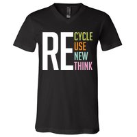 Recycle Reuse Renew Rethink Crisis Environmental Activism V-Neck T-Shirt