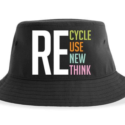 Recycle Reuse Renew Rethink Crisis Environmental Activism Sustainable Bucket Hat