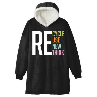 Recycle Reuse Renew Rethink Crisis Environmental Activism Hooded Wearable Blanket