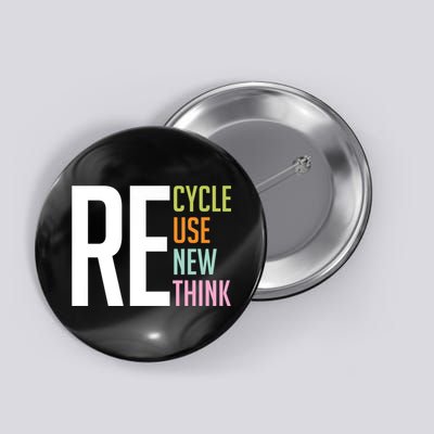 Recycle Reuse Renew Rethink Crisis Environmental Activism Button