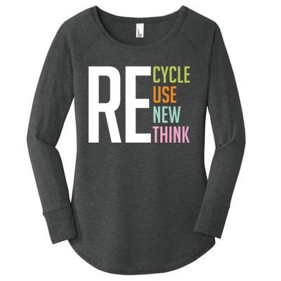 Recycle Reuse Renew Rethink Crisis Environmental Activism Women's Perfect Tri Tunic Long Sleeve Shirt