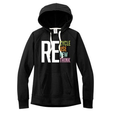 Recycle Reuse Renew Rethink Crisis Environmental Activism Women's Fleece Hoodie