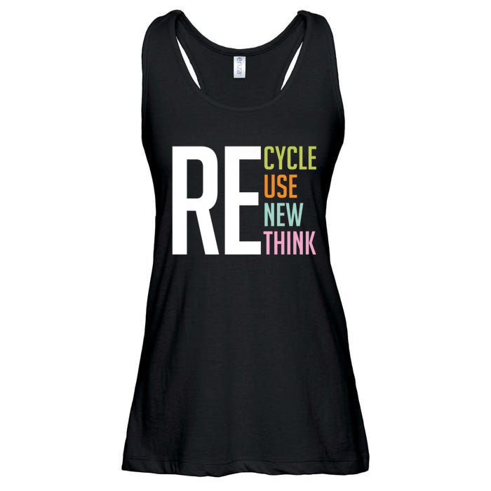 Recycle Reuse Renew Rethink Crisis Environmental Activism Ladies Essential Flowy Tank