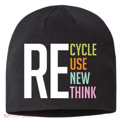 Recycle Reuse Renew Rethink Crisis Environmental Activism Sustainable Beanie