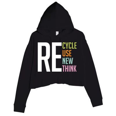 Recycle Reuse Renew Rethink Crisis Environmental Activism Crop Fleece Hoodie