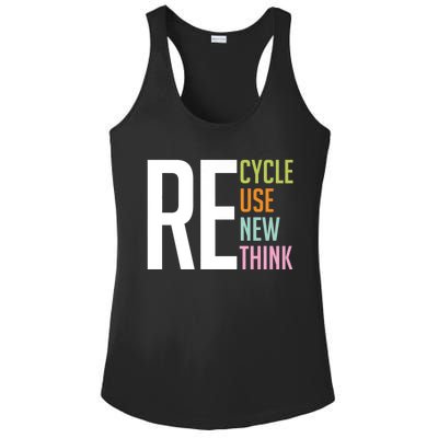 Recycle Reuse Renew Rethink Crisis Environmental Activism Ladies PosiCharge Competitor Racerback Tank