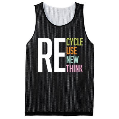 Recycle Reuse Renew Rethink Crisis Environmental Activism Mesh Reversible Basketball Jersey Tank