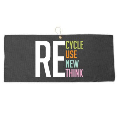 Recycle Reuse Renew Rethink Crisis Environmental Activism Large Microfiber Waffle Golf Towel