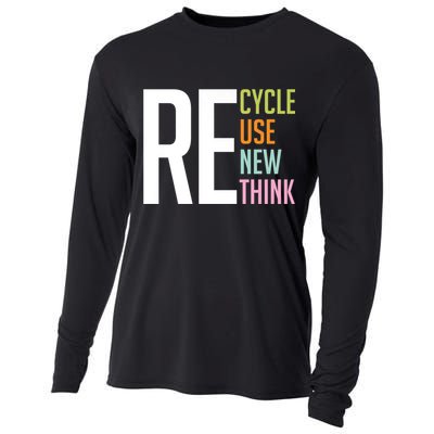 Recycle Reuse Renew Rethink Crisis Environmental Activism Cooling Performance Long Sleeve Crew