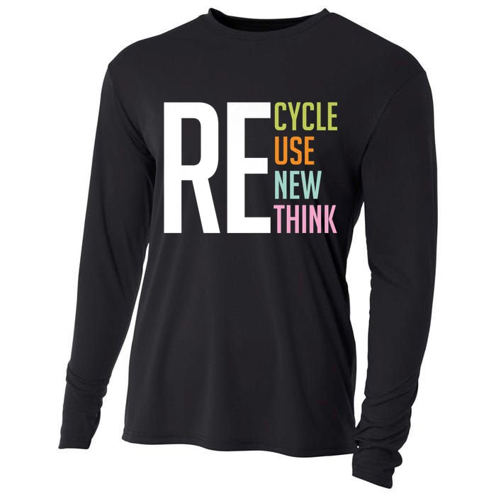 Recycle Reuse Renew Rethink Crisis Environmental Activism Cooling Performance Long Sleeve Crew