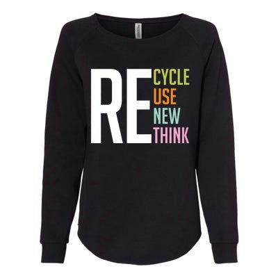 Recycle Reuse Renew Rethink Crisis Environmental Activism Womens California Wash Sweatshirt