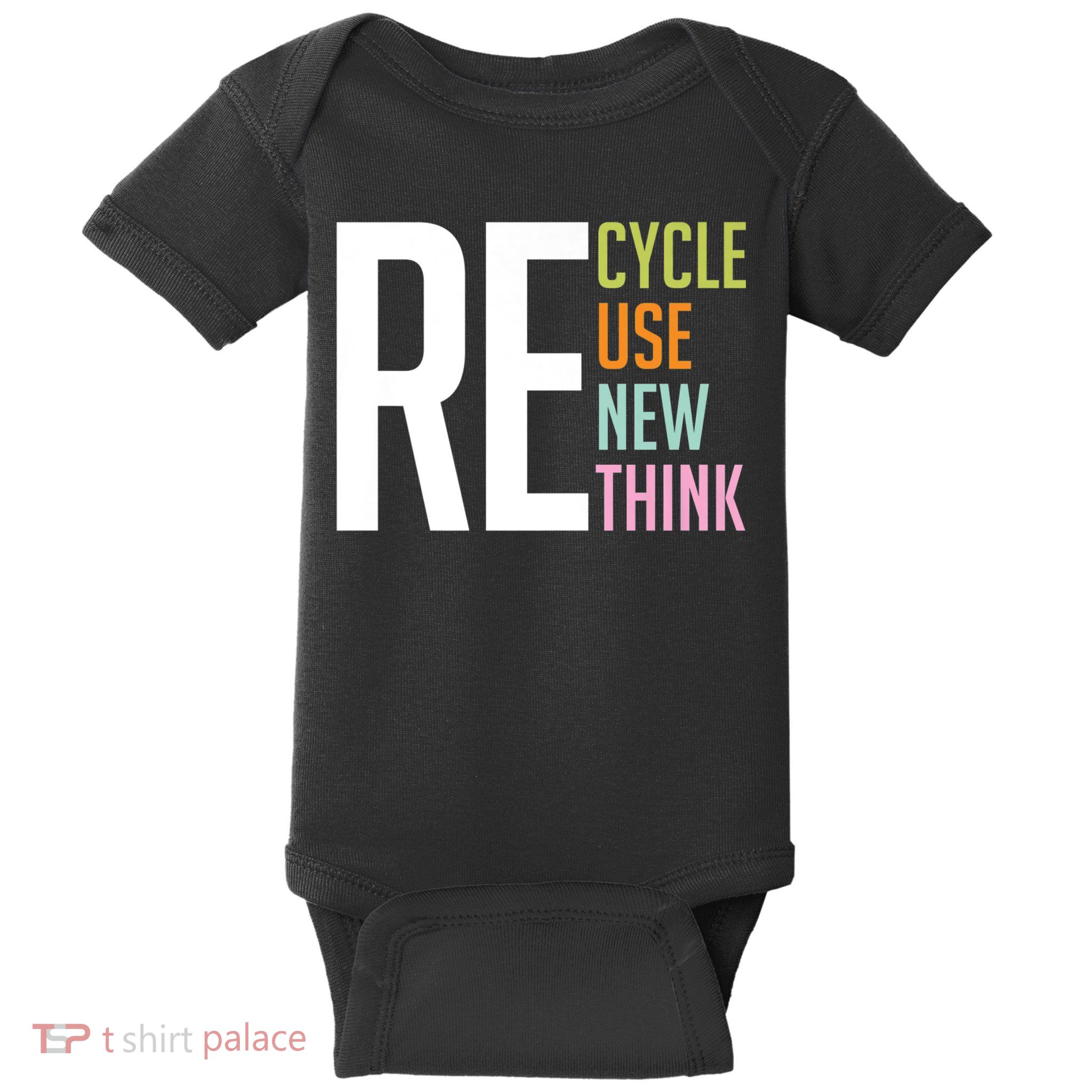 Recycle Reuse Renew Rethink Crisis Environmental Activism Baby Bodysuit
