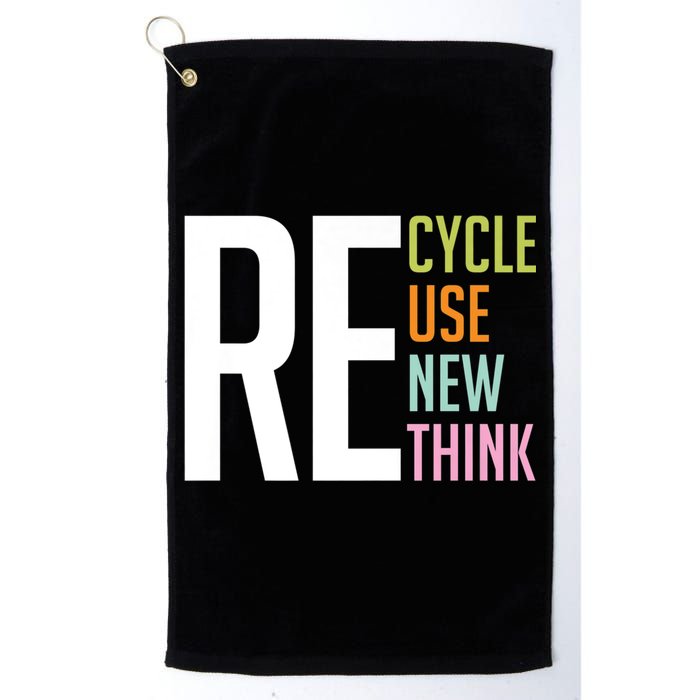 Recycle Reuse Renew Rethink Crisis Environmental Activism Golf Towel