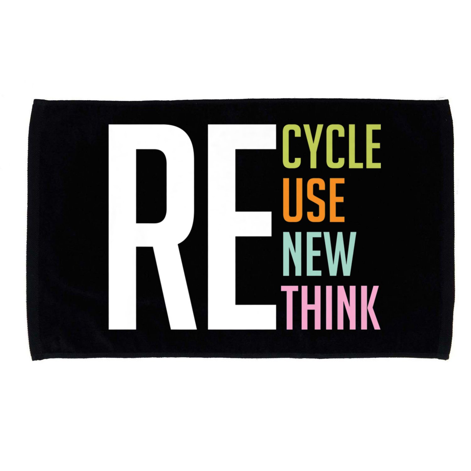 Recycle Reuse Renew Rethink Crisis Environmental Activism Microfiber Hand Towel