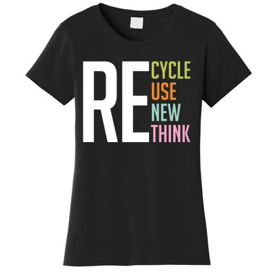 Recycle Reuse Renew Rethink Crisis Environmental Activism Women's T-Shirt