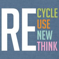 Recycle Reuse Renew Rethink Crisis Environmental Activism Garment-Dyed Sweatshirt